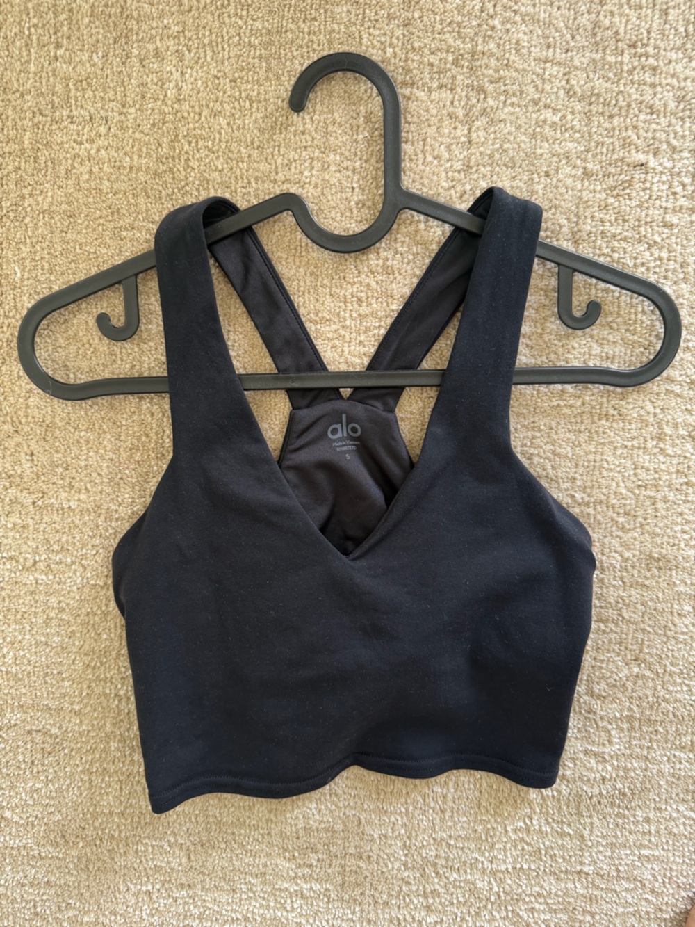 ALO Yoga Black Strappy Crop Top